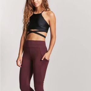 Forever21 Active Mesh-Pocket Leggings, small